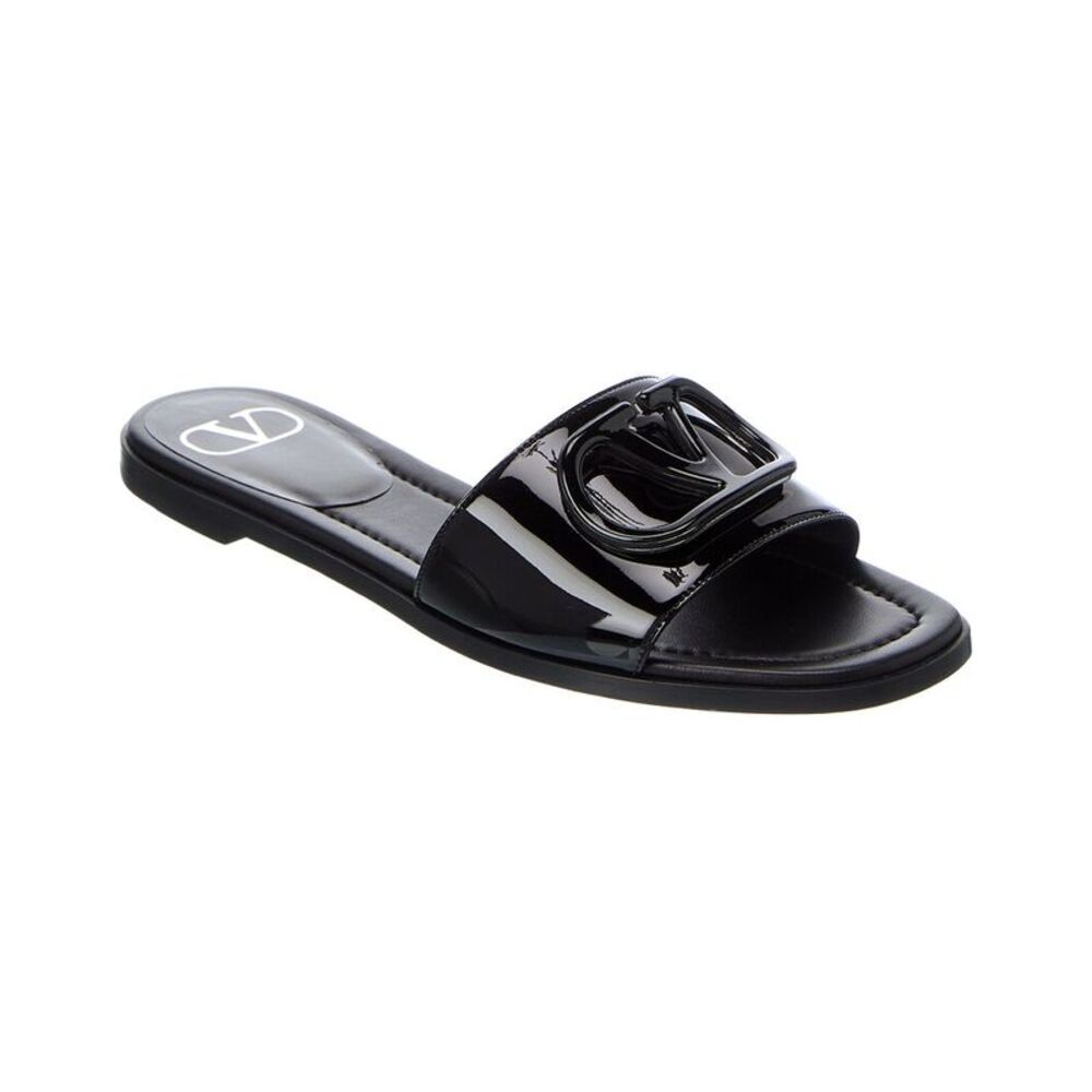 Valentino Vlogo Signature Patent Sandal, Black